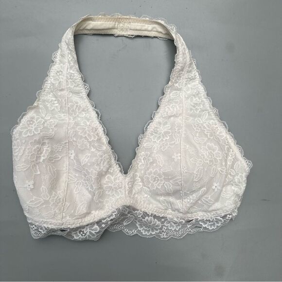Hollister Other - Lace Halter Bralette - white